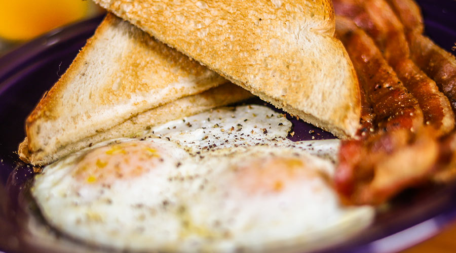 Bacon and eggs and toast for breakfast every day at Generations Restaurant and Pub in Wheeling, WV