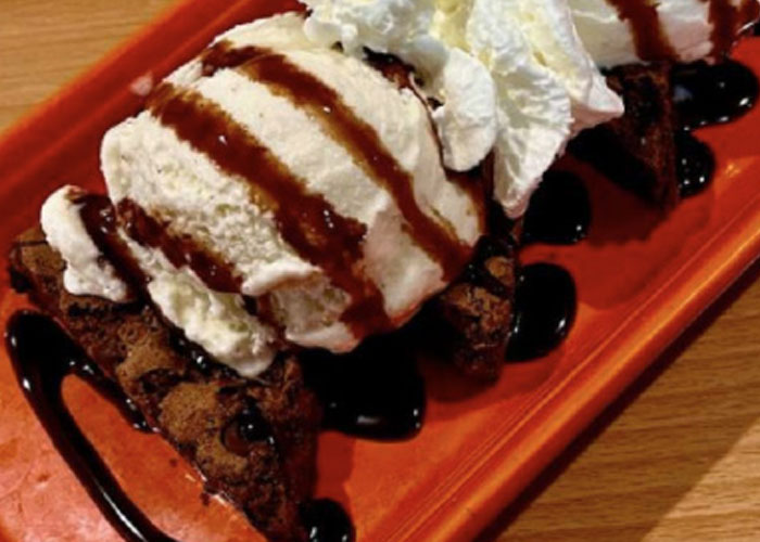 Finish your meal with a brownie sundae for dessert at Generations Restaurant and Pub in Wheeling, WV